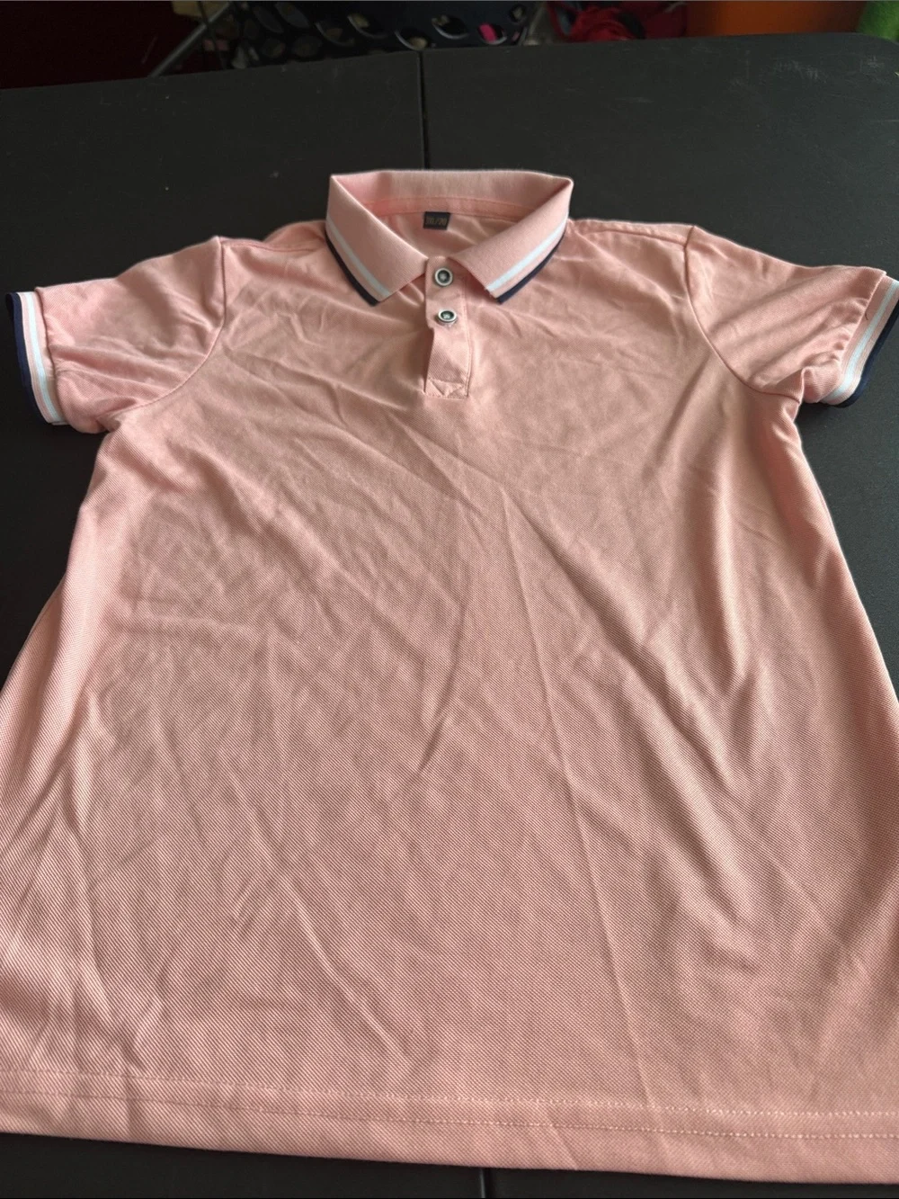 Men's Pink Polo Shirt with Contrast Trim